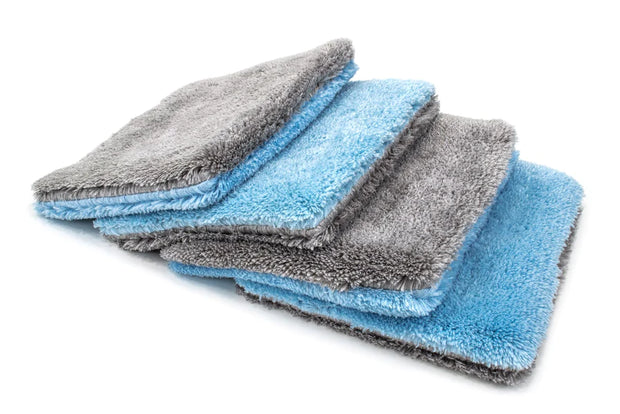 4 [Flat Out] Microfiber Wash Pad (9"x8") Blue/Gray - 4 pack